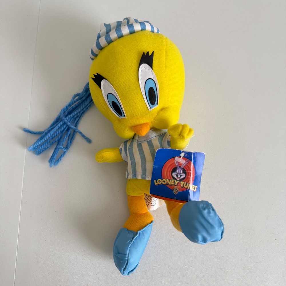 VTG 1997 Looney Tunes Tweety Bird Plush Bedtime Pajamas Play-By-Play 9" w/Tag